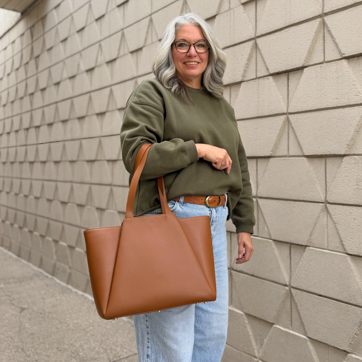KAAI Pyramid Midi Leather Bag
