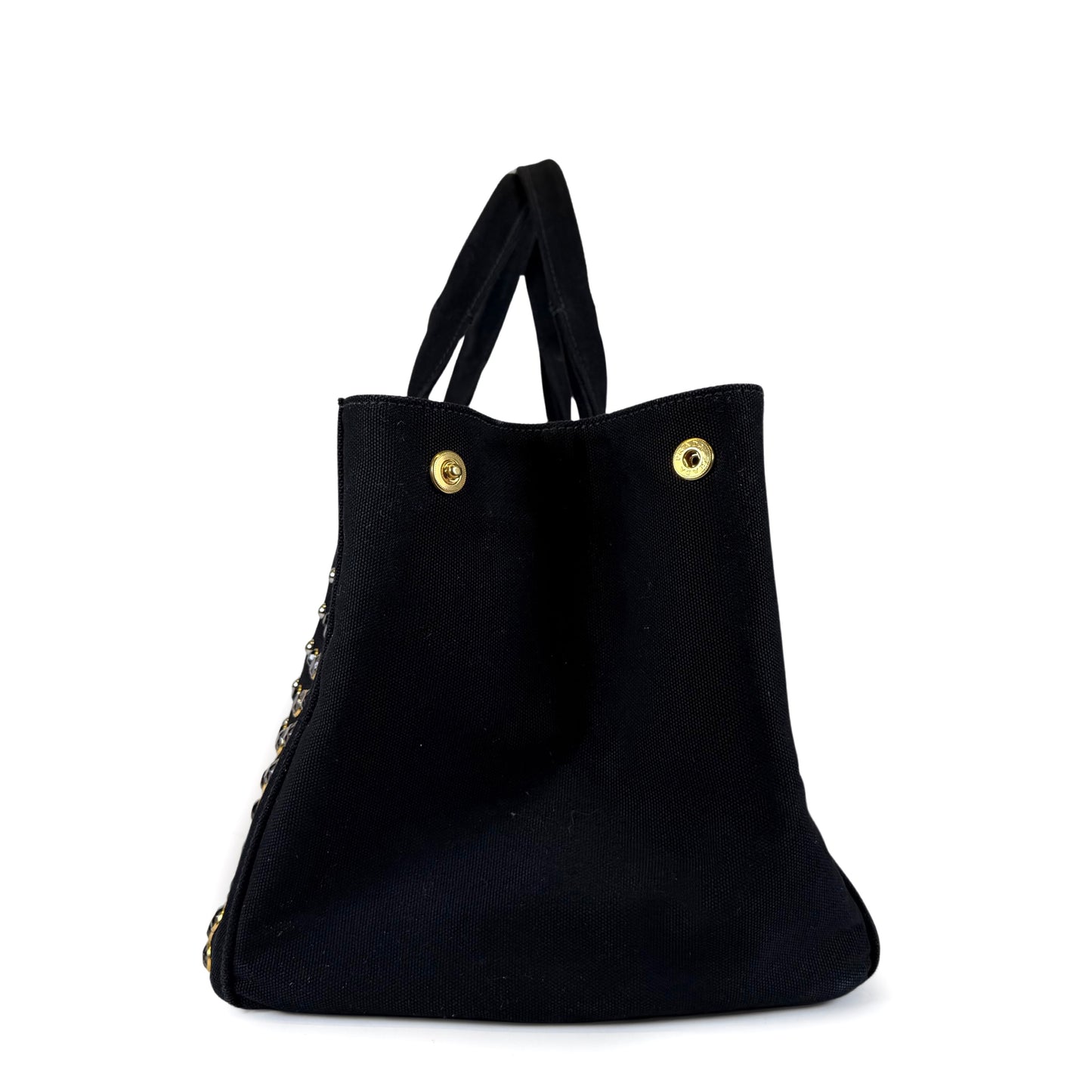 Prada Bijoux Canapa Studded Tote Bag