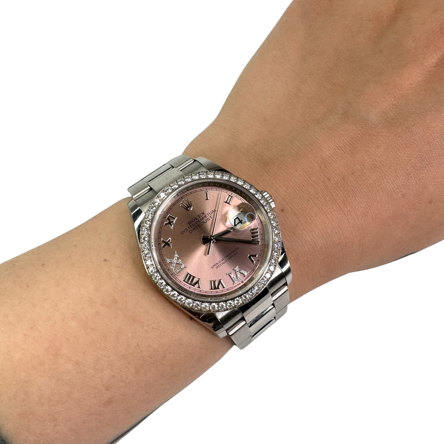 Rolex Datejust Pink Diamond Dial Automatic Oyster Watch