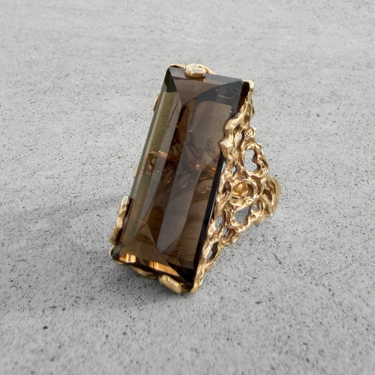 Estate Yellow Gold Smoky Quartz Ring
