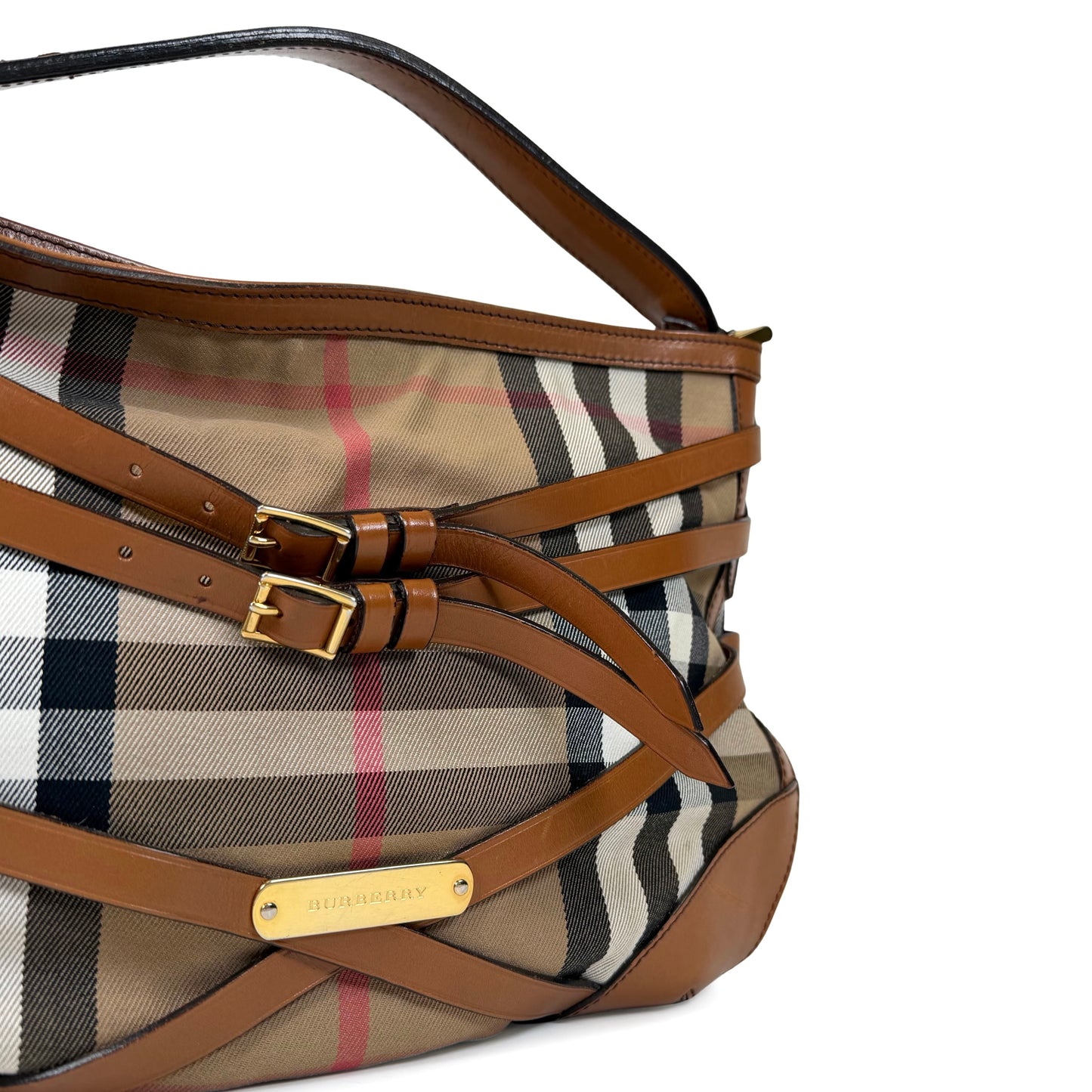 Burberry House Check Bridle Dutton Hobo Bag