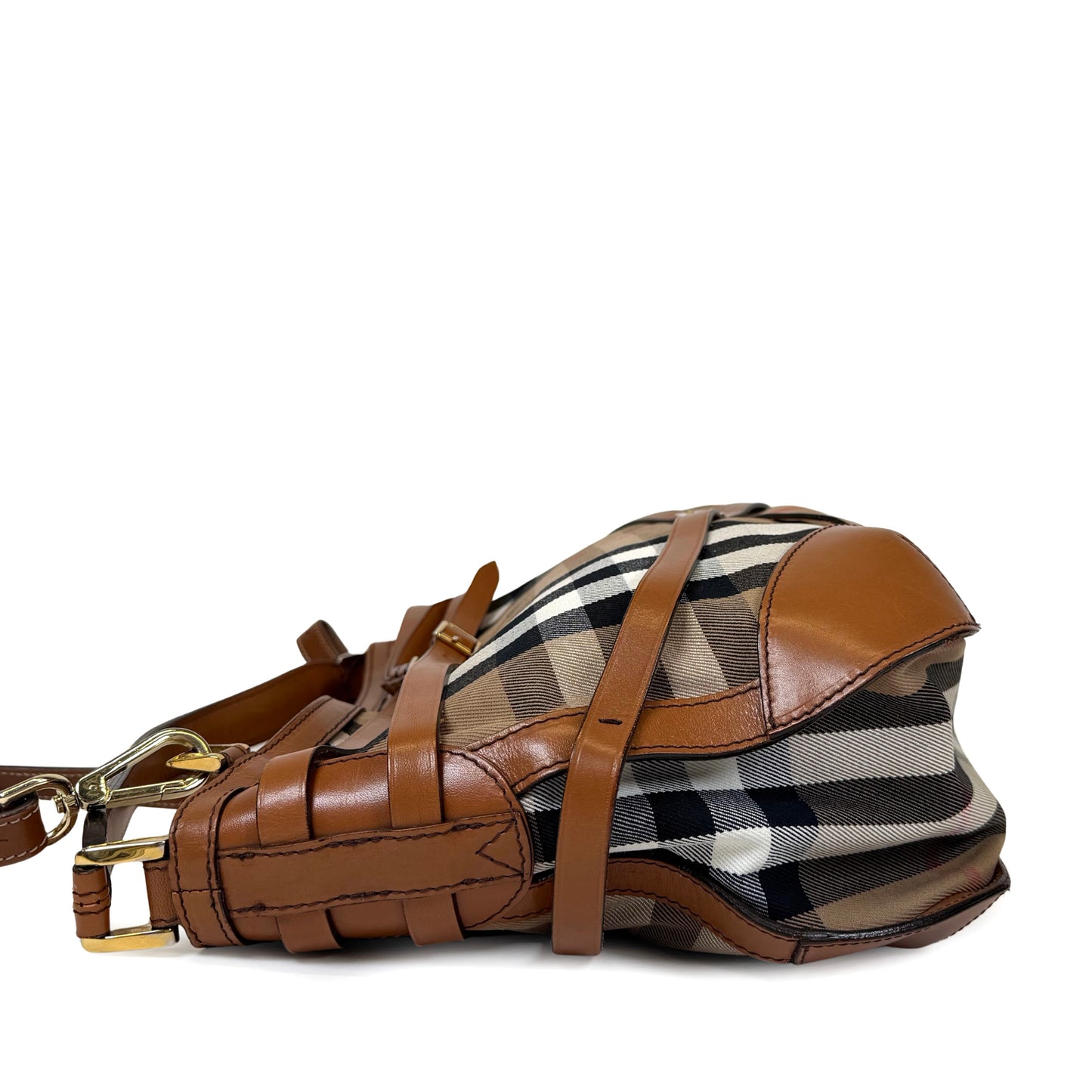 Burberry House Check Bridle Dutton Hobo Bag