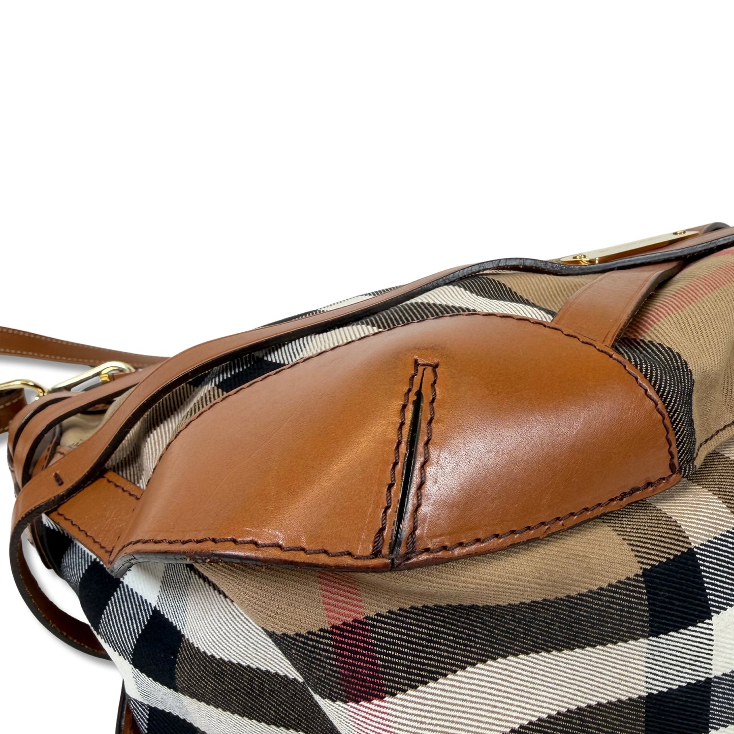 Burberry House Check Bridle Dutton Hobo Bag