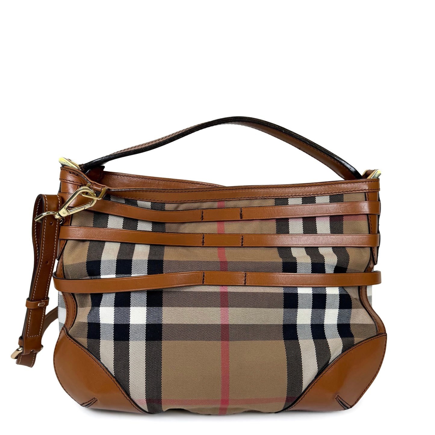 Burberry House Check Bridle Dutton Hobo Bag