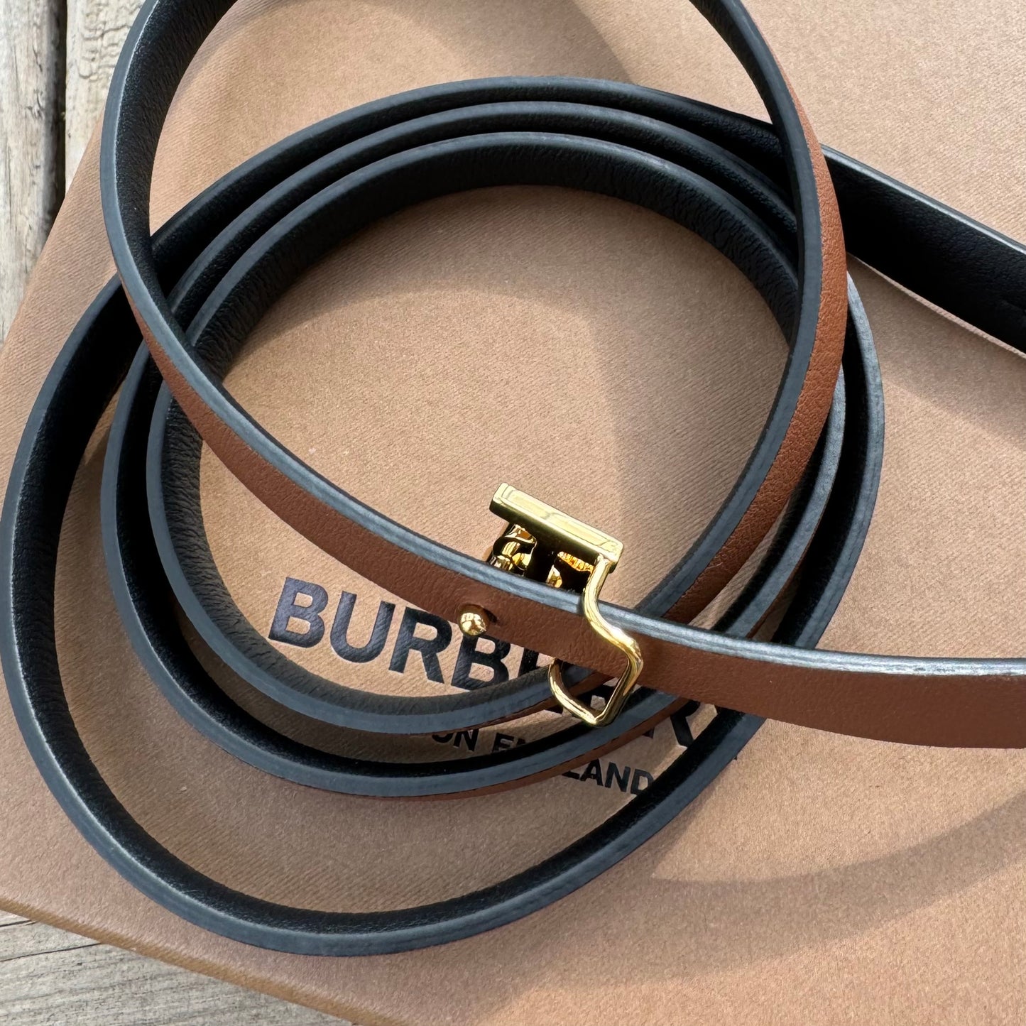 Burberry Leather Reversible TB Belt