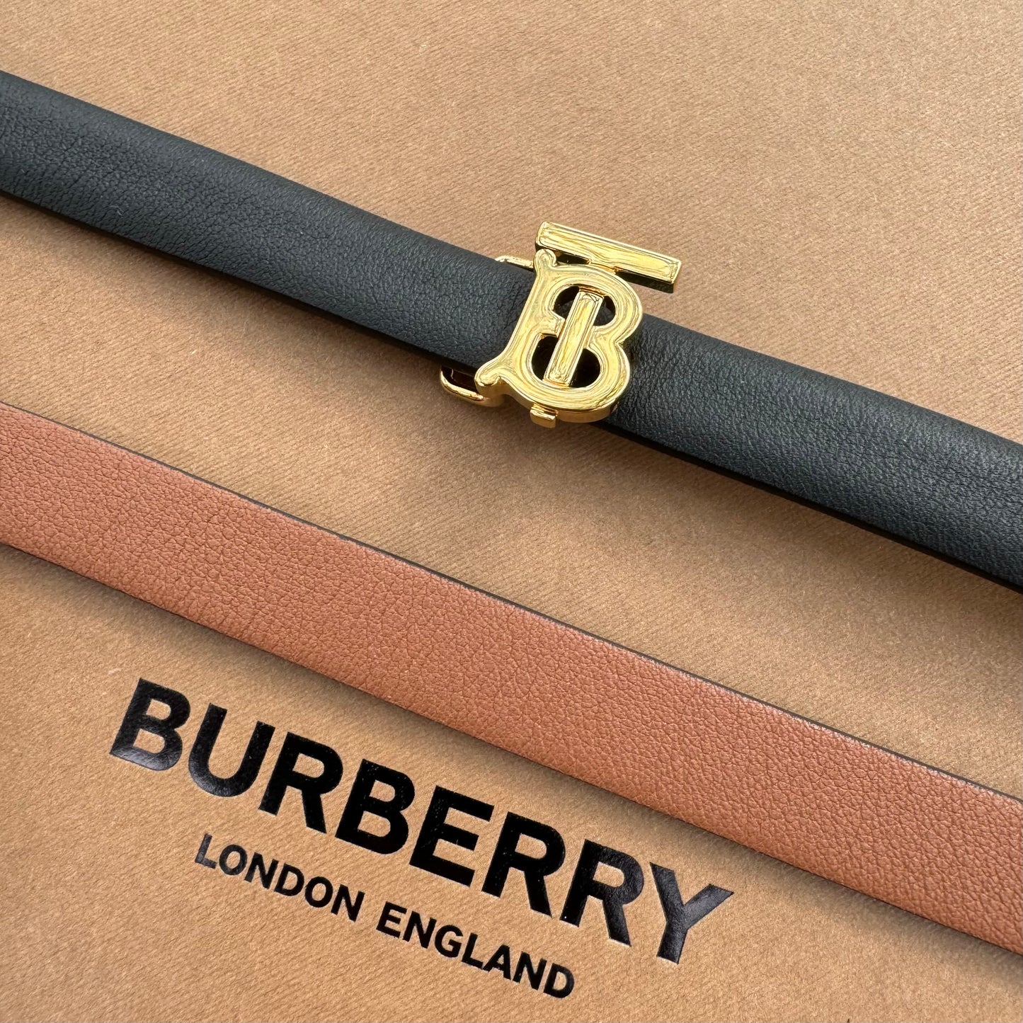 Burberry Leather Reversible TB Belt