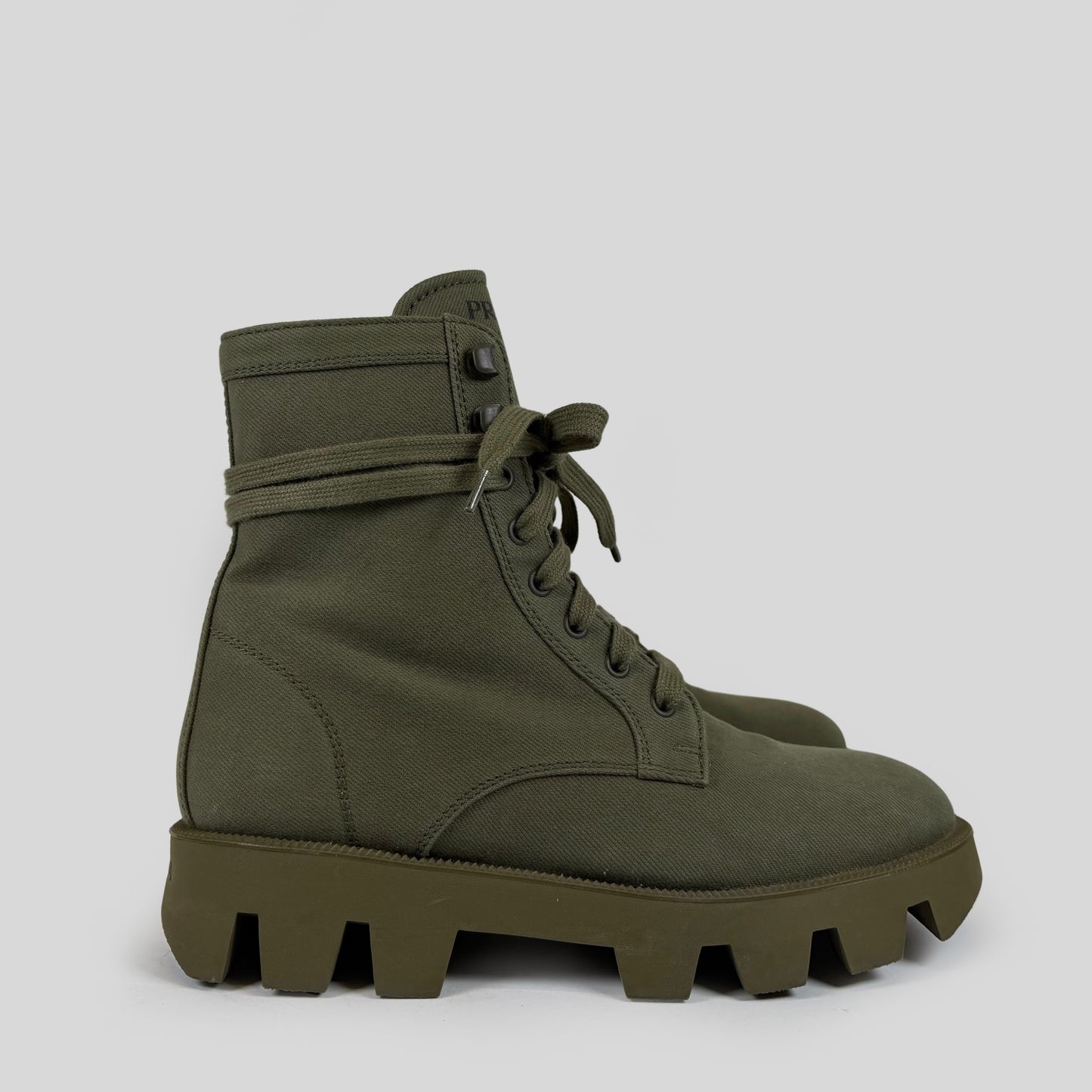 Prada Canvas Combat Boots