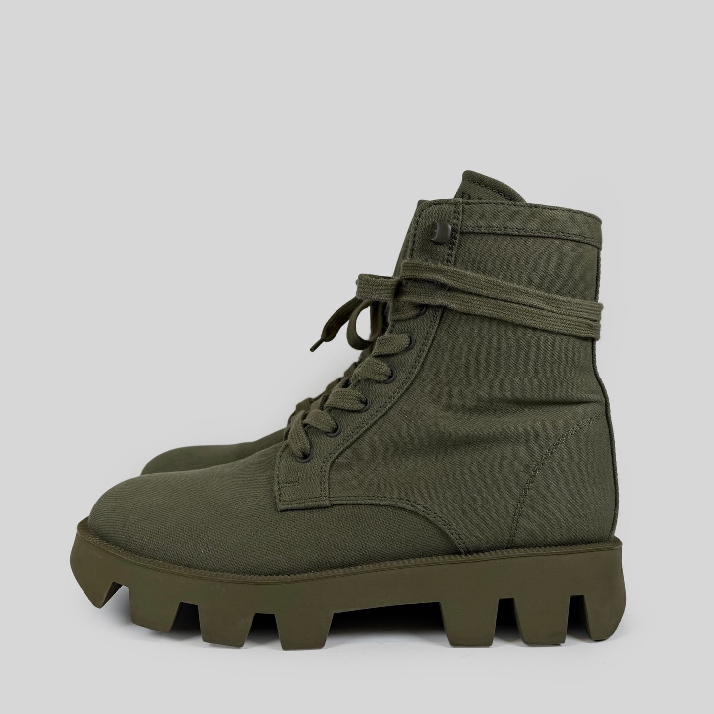 Prada Canvas Combat Boots