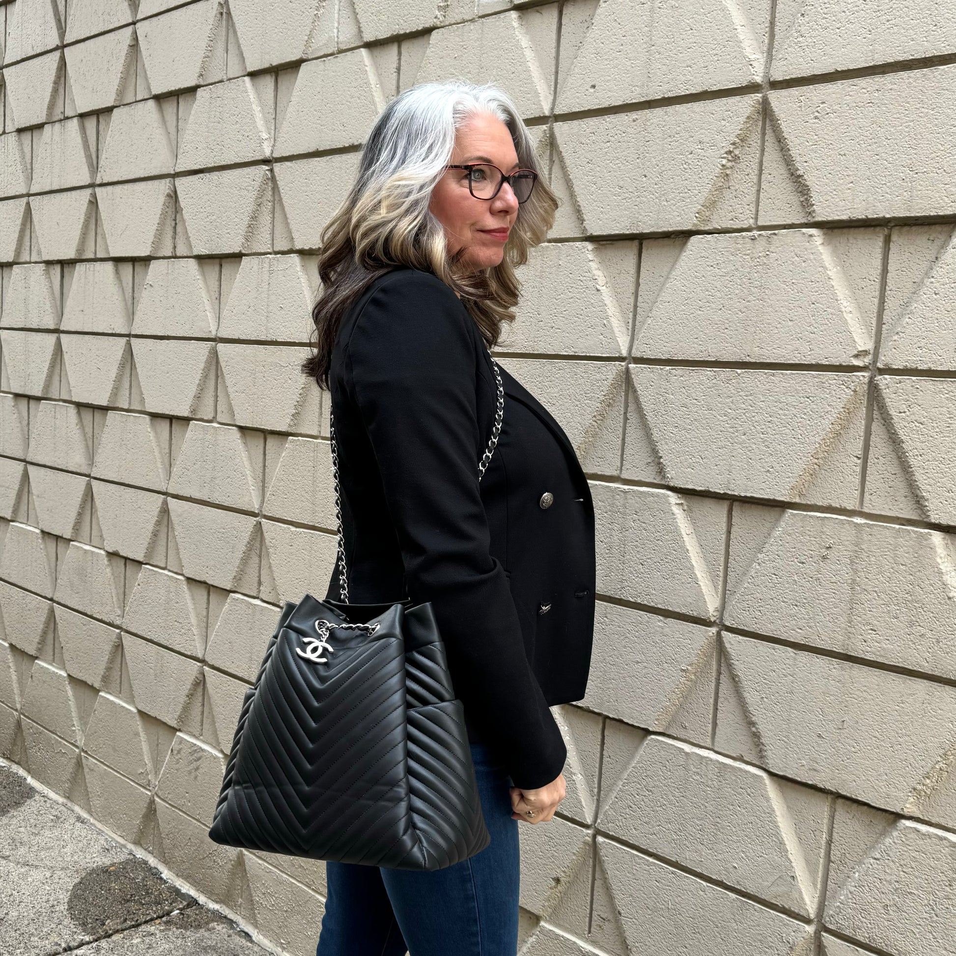 Chanel Urban Spirit Drawstring Bucket Black