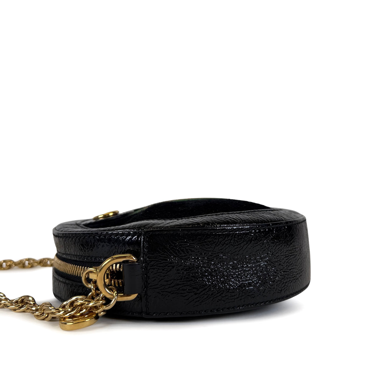 Gucci Ophidia Web Suede Patent Round Bag