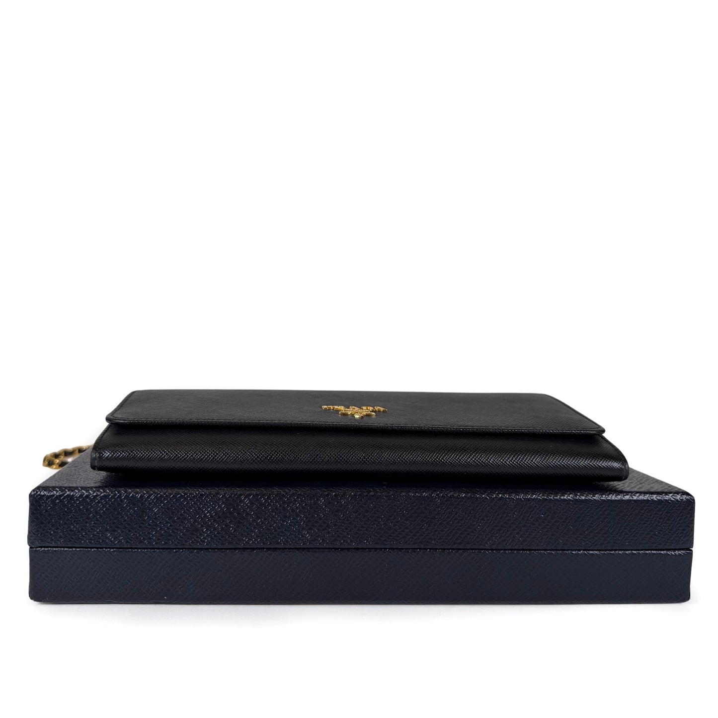 Prada Saffiano Leather Wallet On Chain