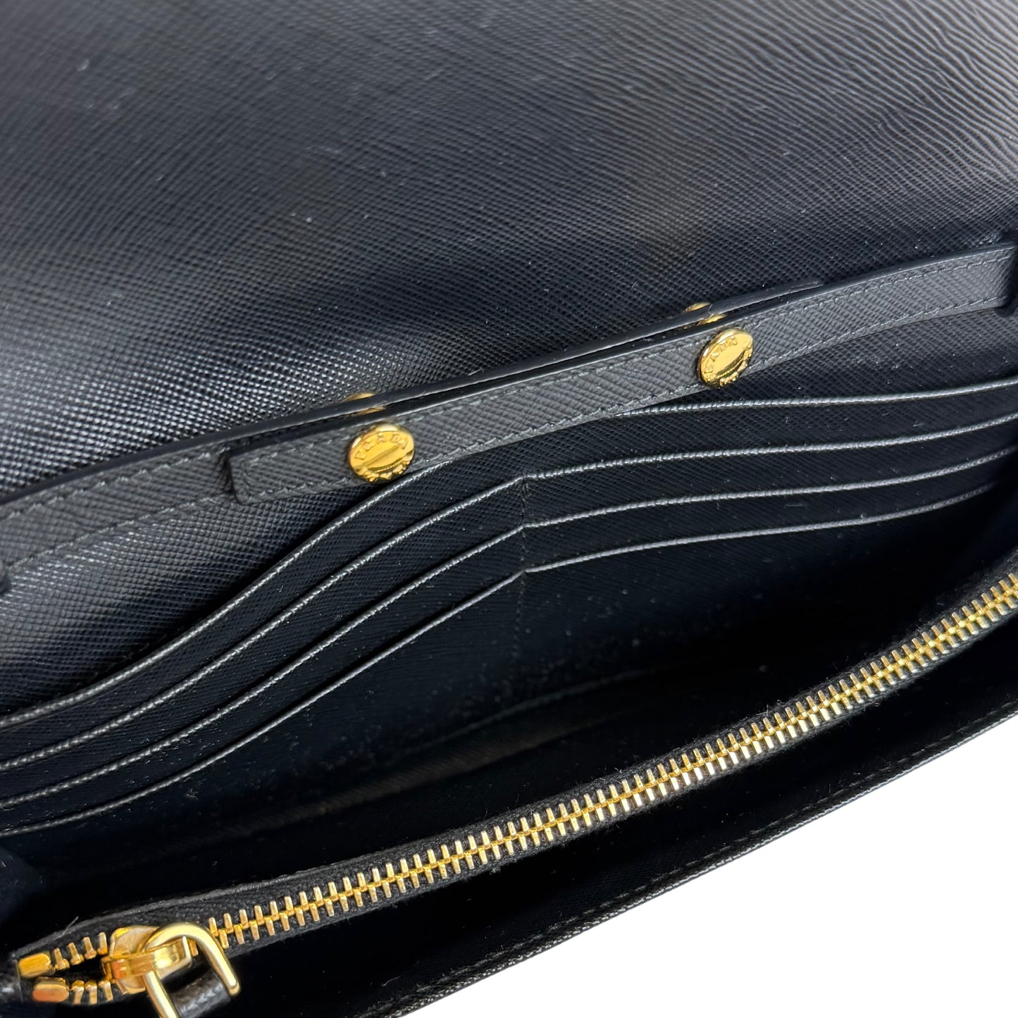Prada Saffiano Leather Wallet On Chain
