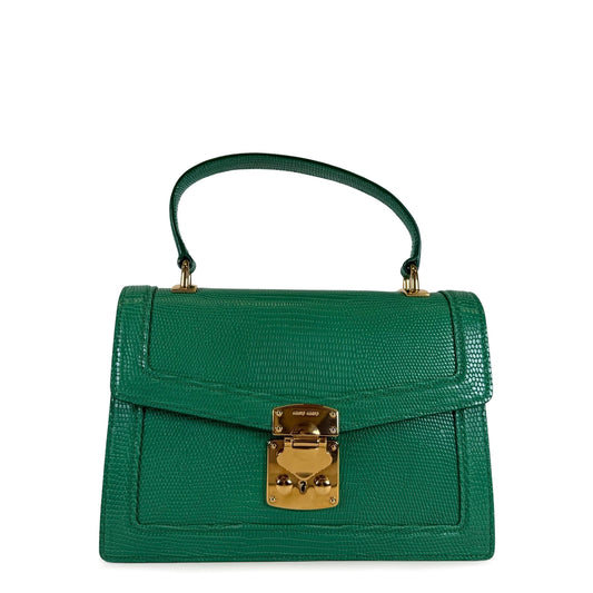 Miu Miu Confidential Lizard-Embossed Top Handle Bag