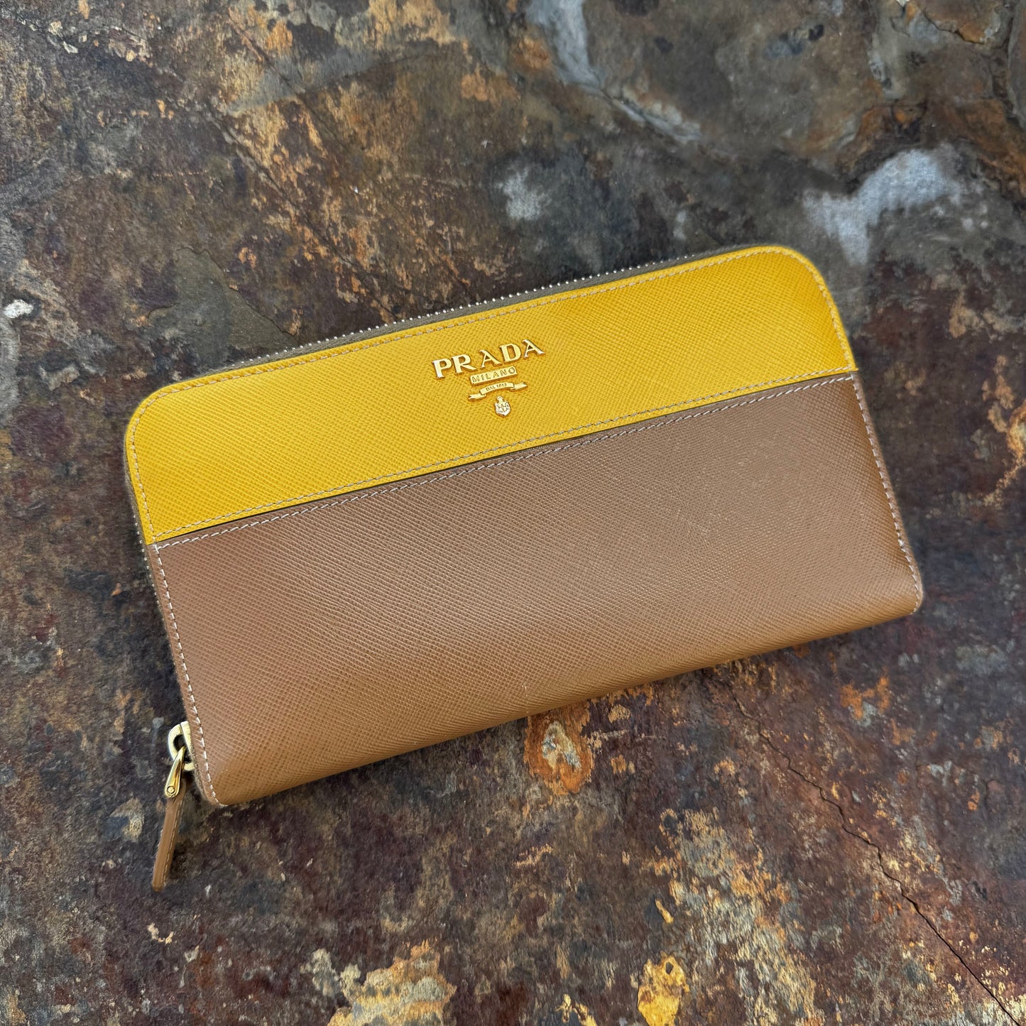 Prada Two-Tone Zippy Wallet