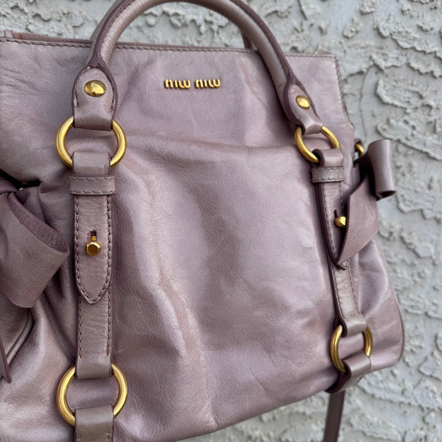 Miu Miu Vitello Lux Bow Bag