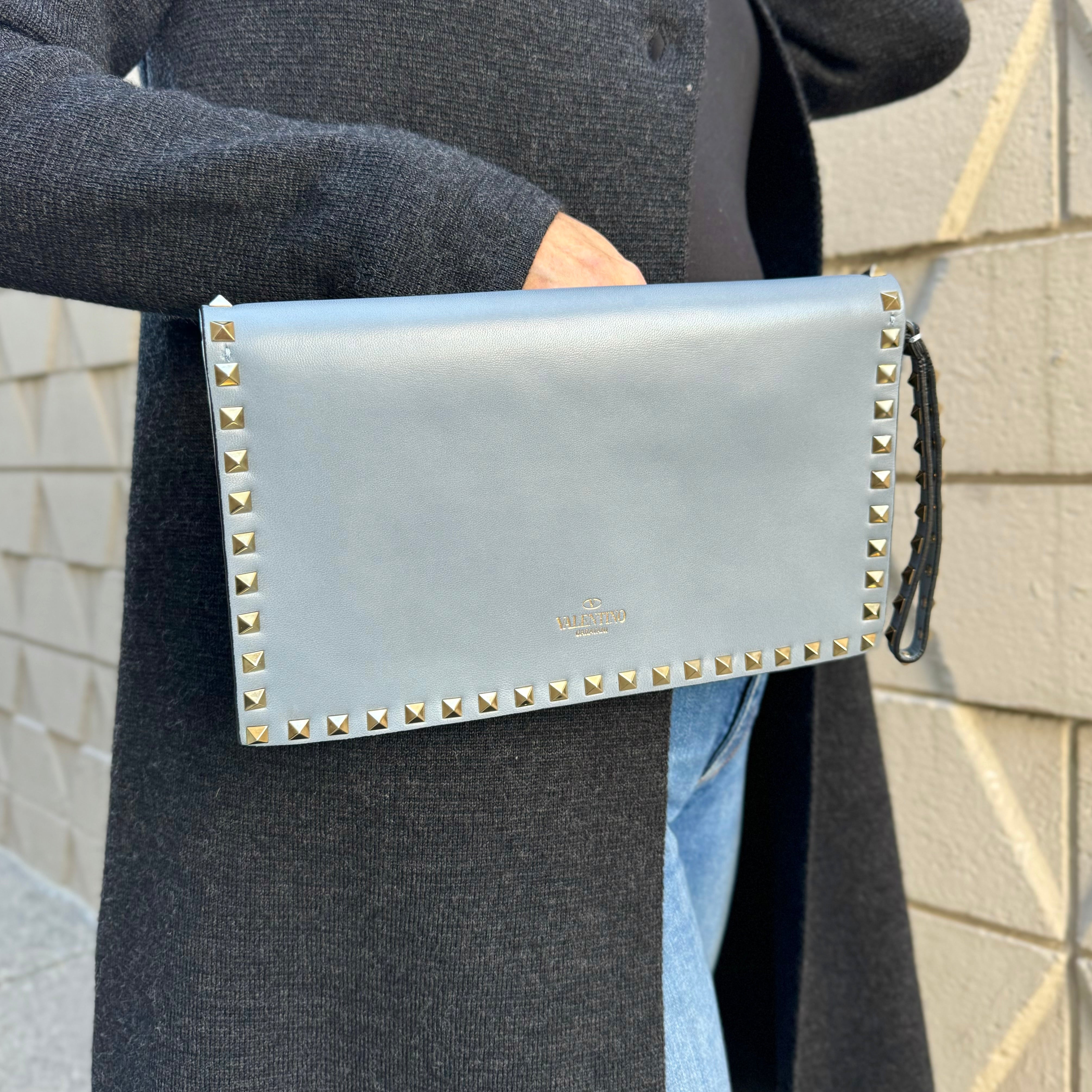 Valentino Rockstud Wristlet Clutch