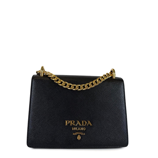 Prada Saffiano Leather Mini Chain Shoulder Bag