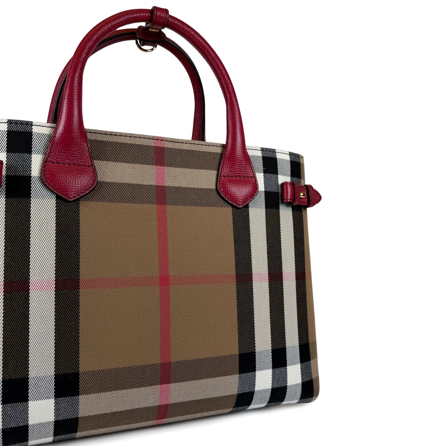 Burberry Check Banner Medium Tote Bag