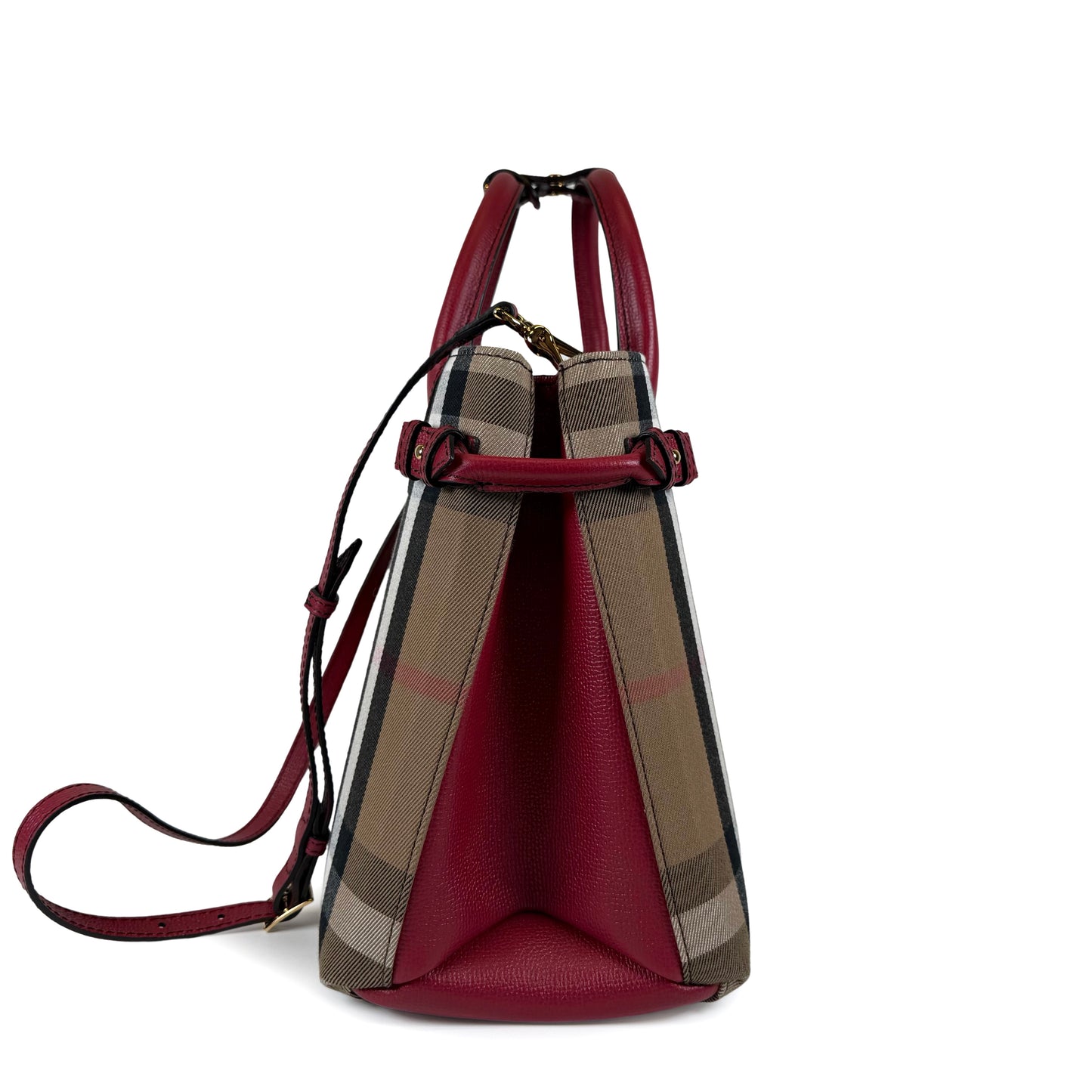 Burberry Check Banner Medium Tote Bag