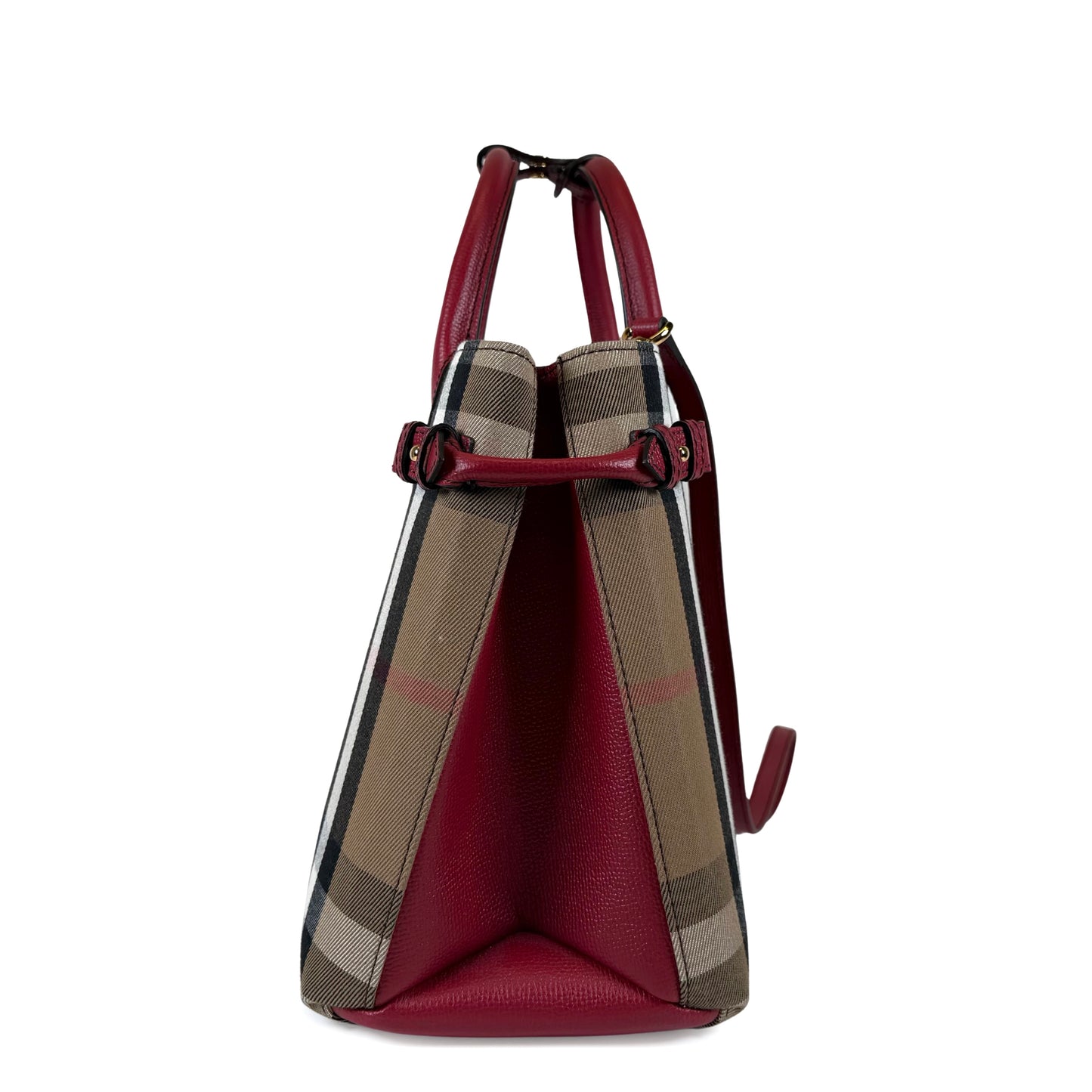 Burberry Check Banner Medium Tote Bag