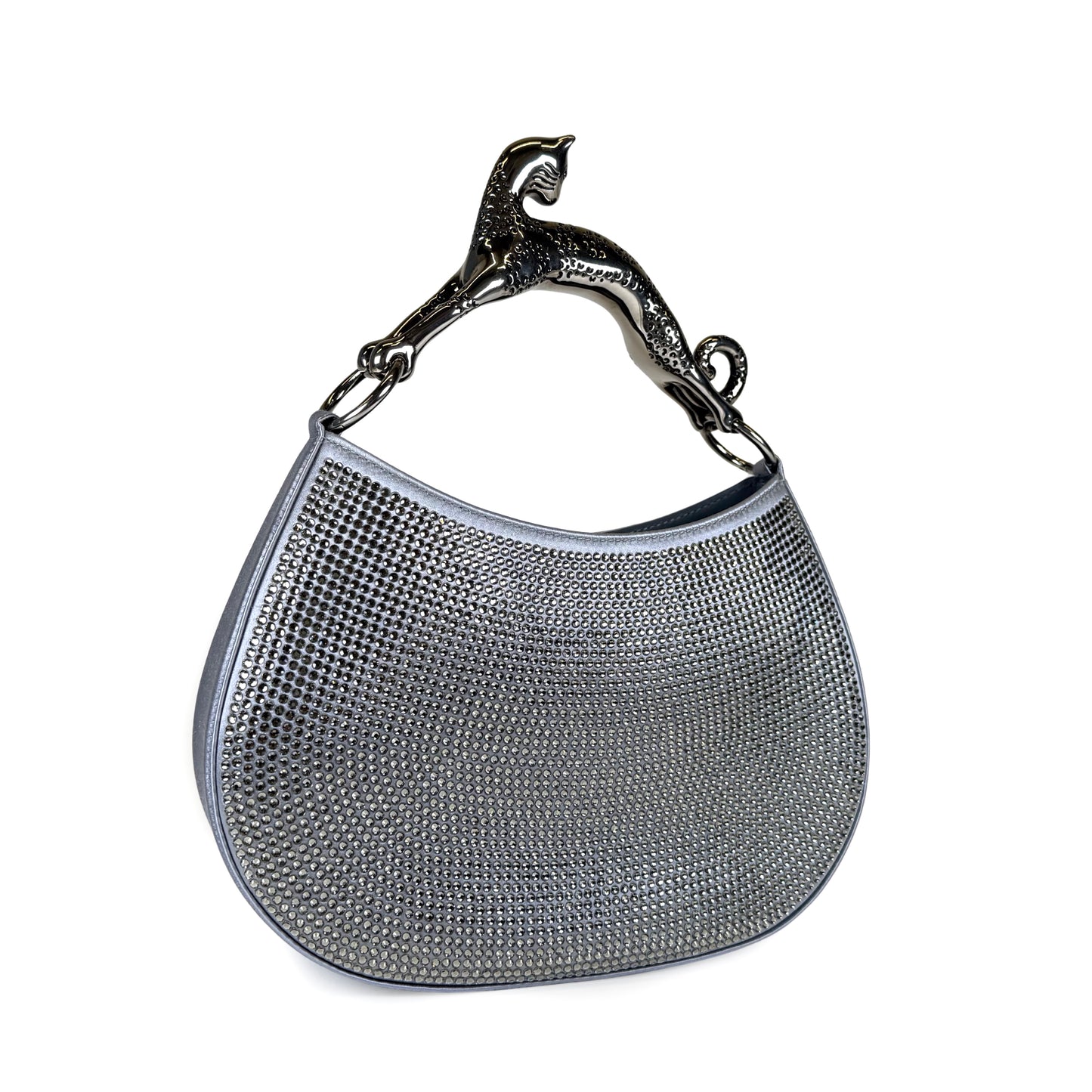 Lanvin Satin Crystal Cat Handled Hobo Bag