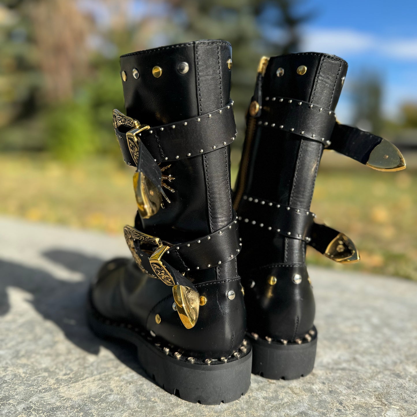 Fausto Puglisi Embellished Combat Boots