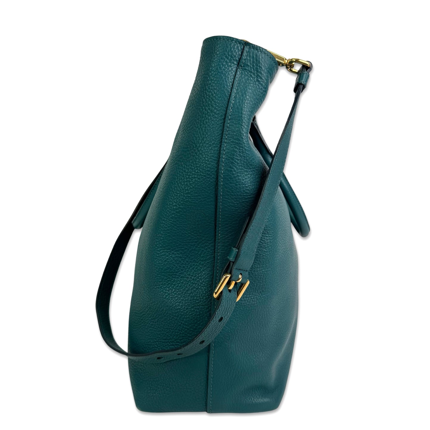 Prada Vitello Daino Turquoise Tote Bag