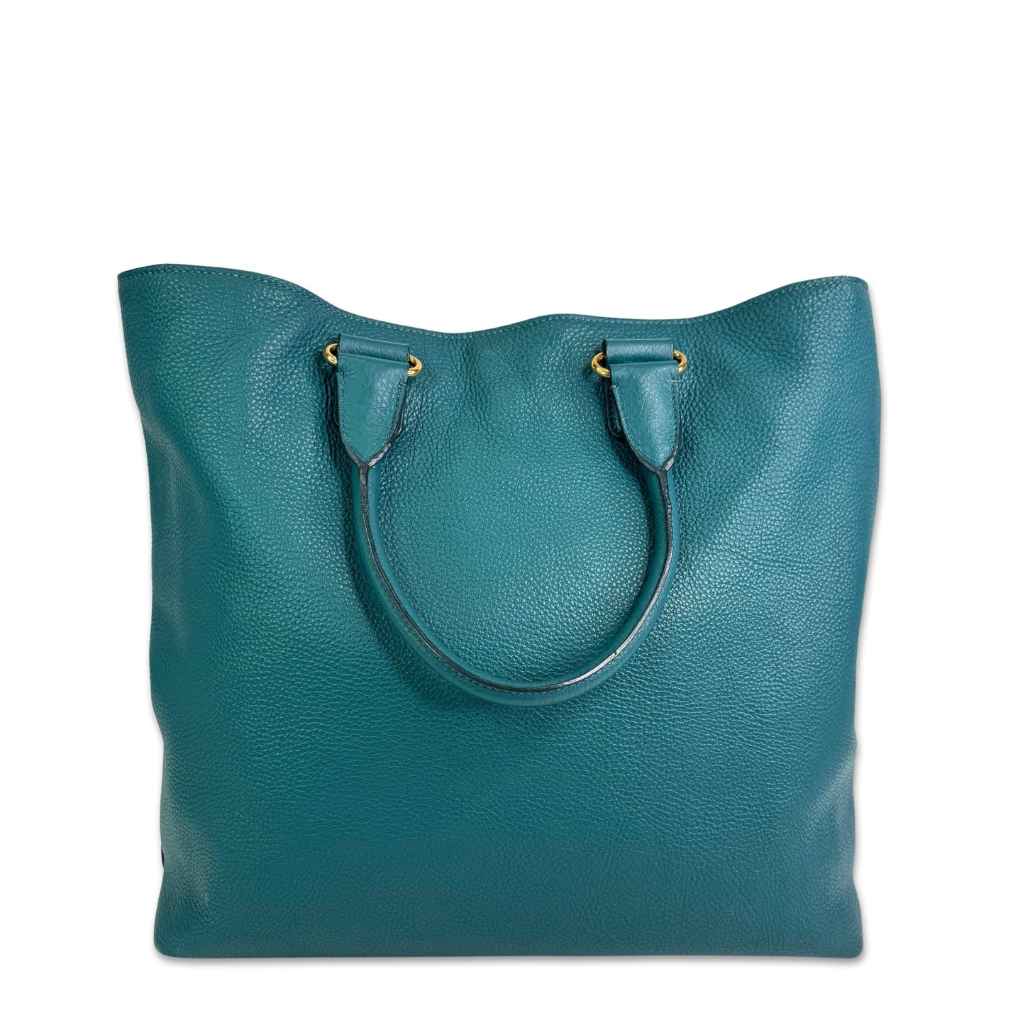 Prada Vitello Daino Turquoise Tote Bag