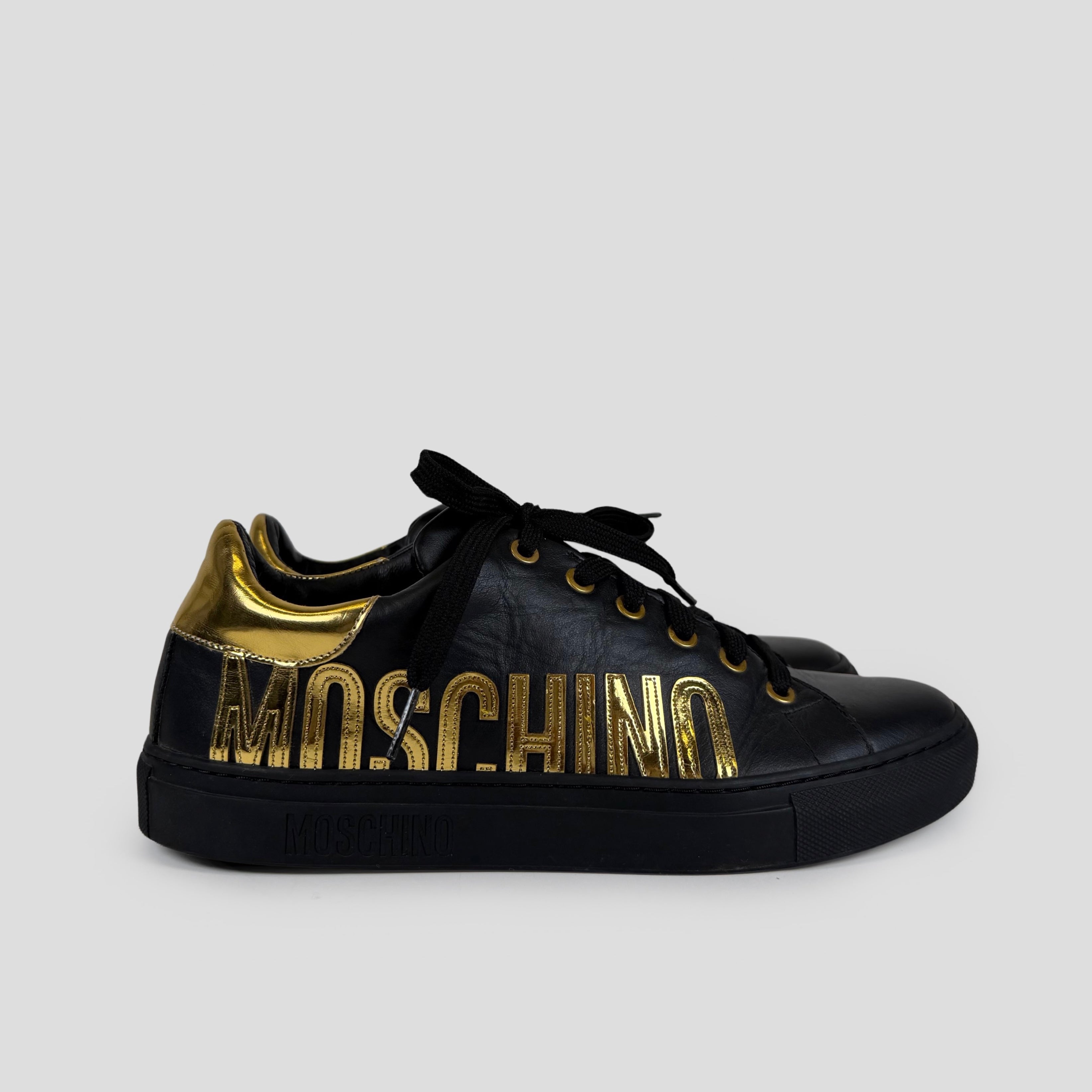Moschino Gold Logo Sneakers – Wilder's Consignment House
