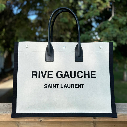 Saint Laurent Rive Gauche Canvas Large Tote