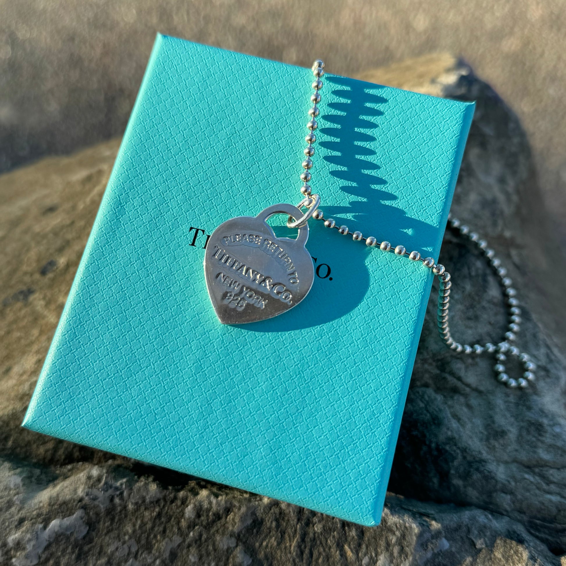 Tiffany Co Return to Tiffany Collection Large Heart Tag Bead Necklace