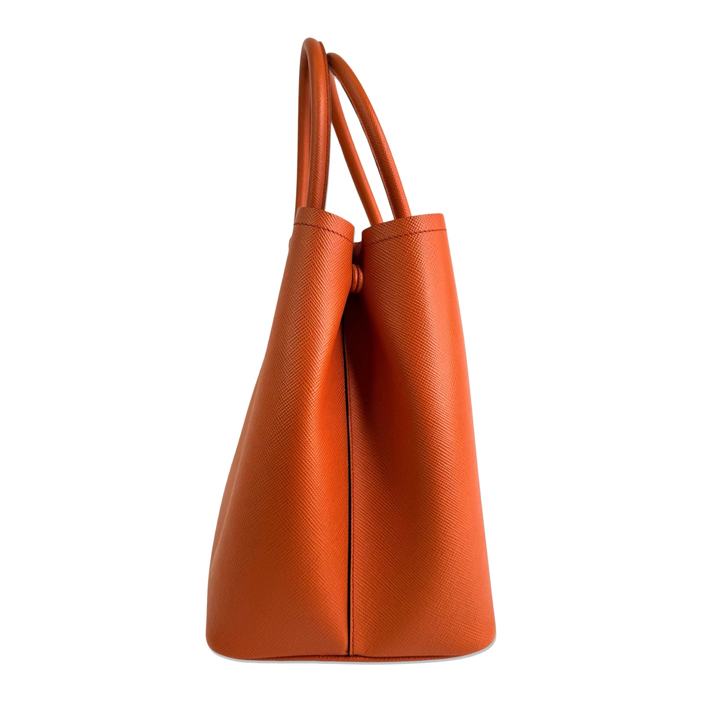 Prada Saffiano Leather Papaya Tote Bag