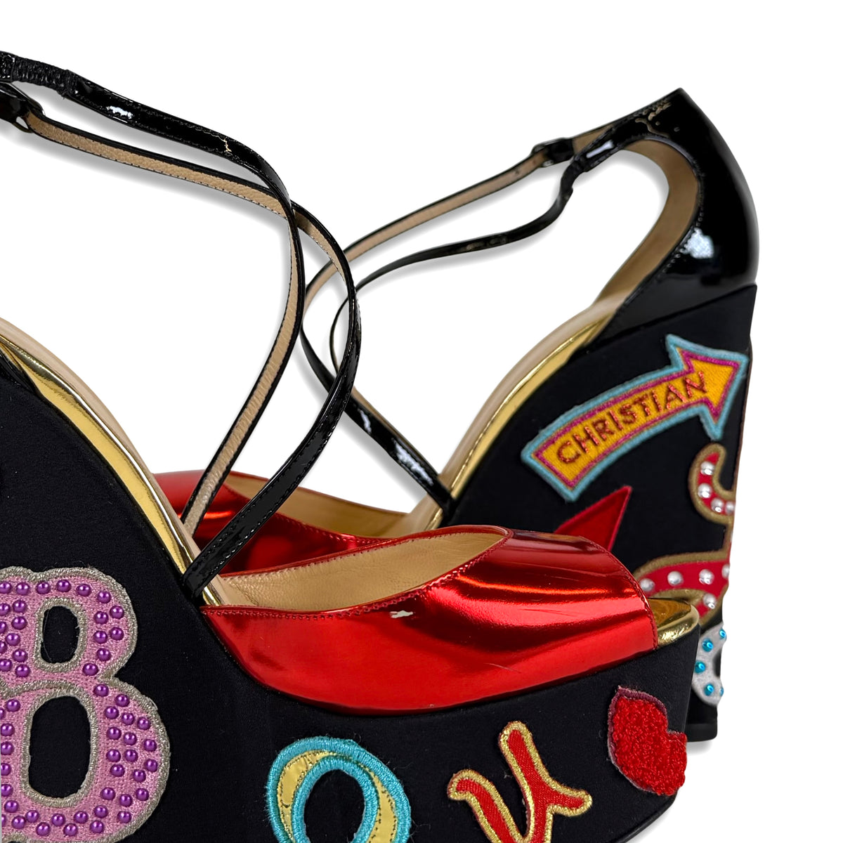 Christian Louboutin Loubi Zeppa Crisscross Wedges