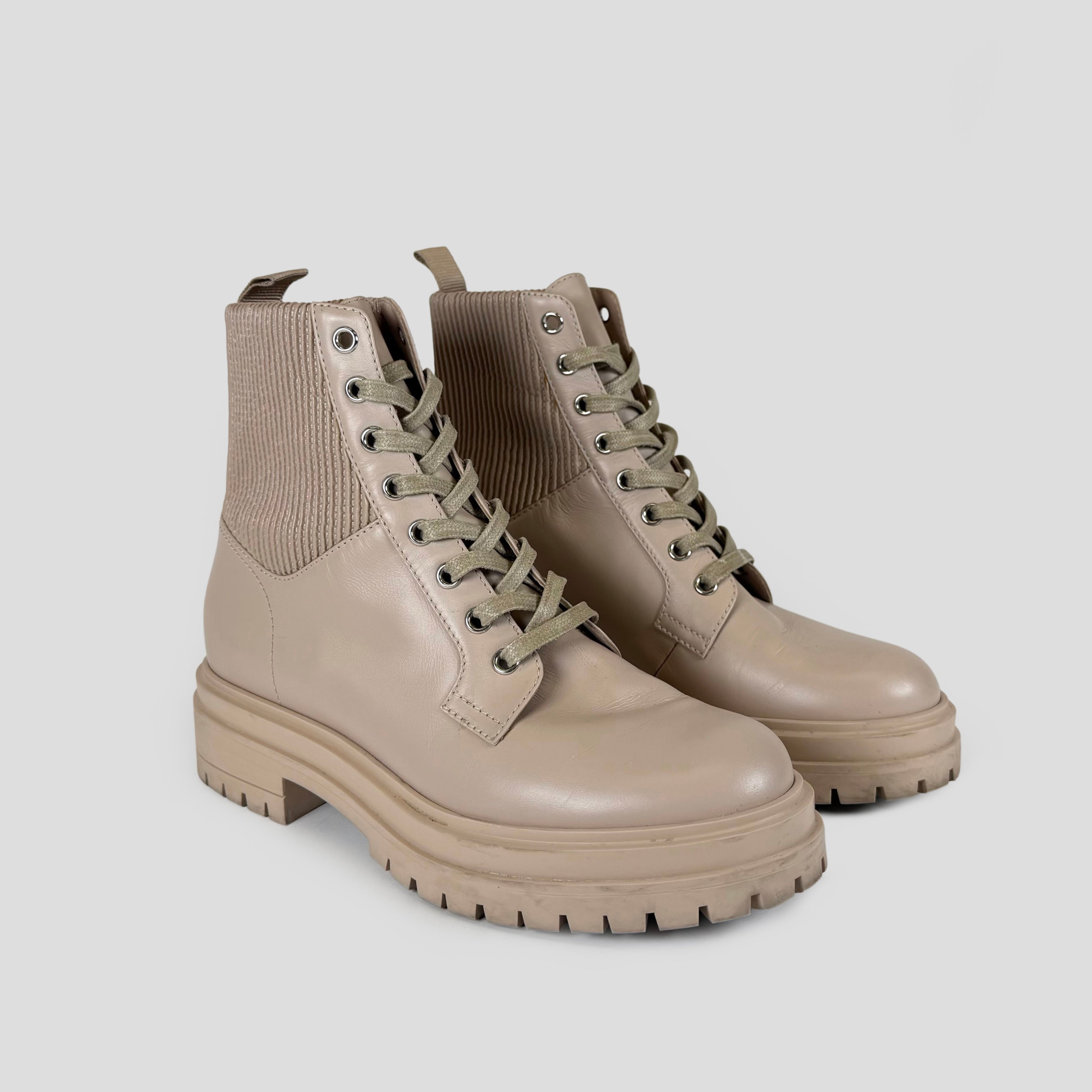 Gianvito Rossi Martis 20 Rib-Knit Combat Boots – Wilder's