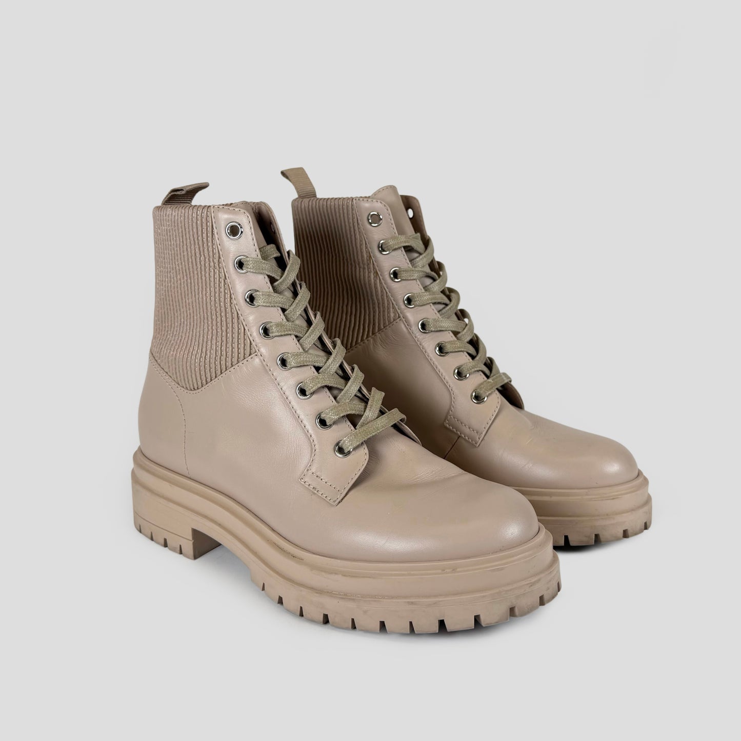 Gianvito Rossi Martis 20 Rib-Knit Combat Boots
