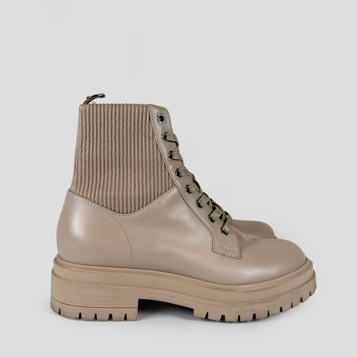 Gianvito Rossi Martis 20 Rib-Knit Combat Boots