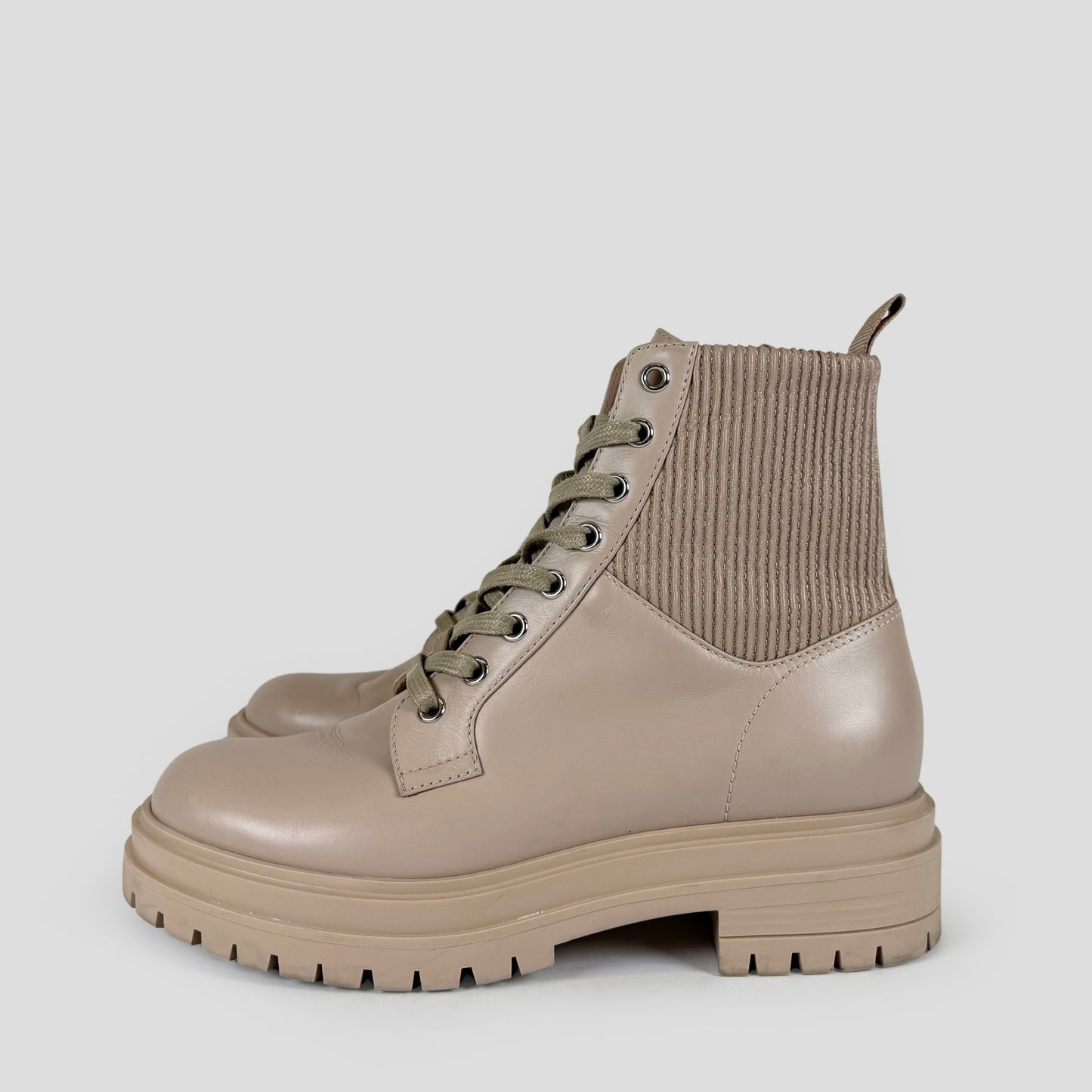 Gianvito Rossi Martis 20 Rib-Knit Combat Boots