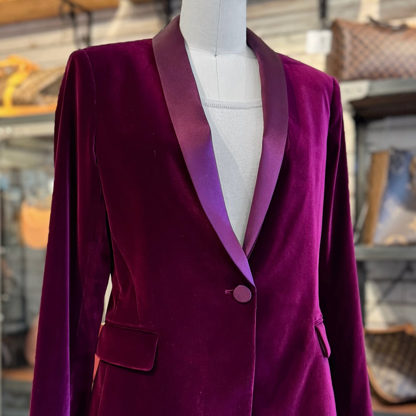 Alice+Olivia Macey Velvet Blazer