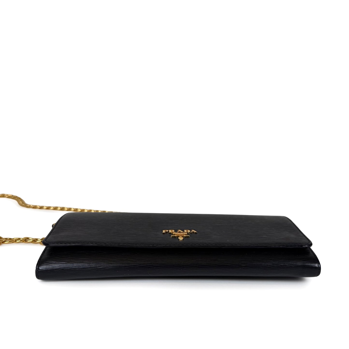 Prada Vitello Move Leather Wallet On Chain