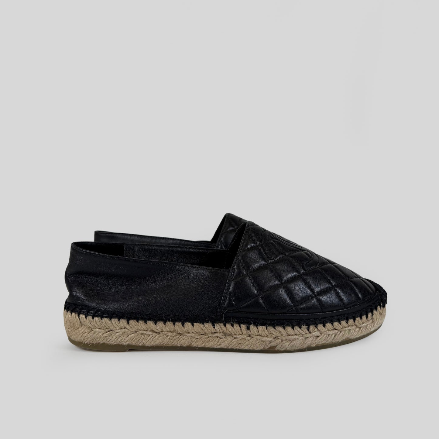Chanel Quilted Lambskin Leather CC Espadrilles