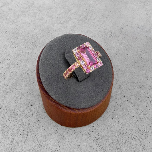 18K Yellow Gold Pink Tourmaline Ring