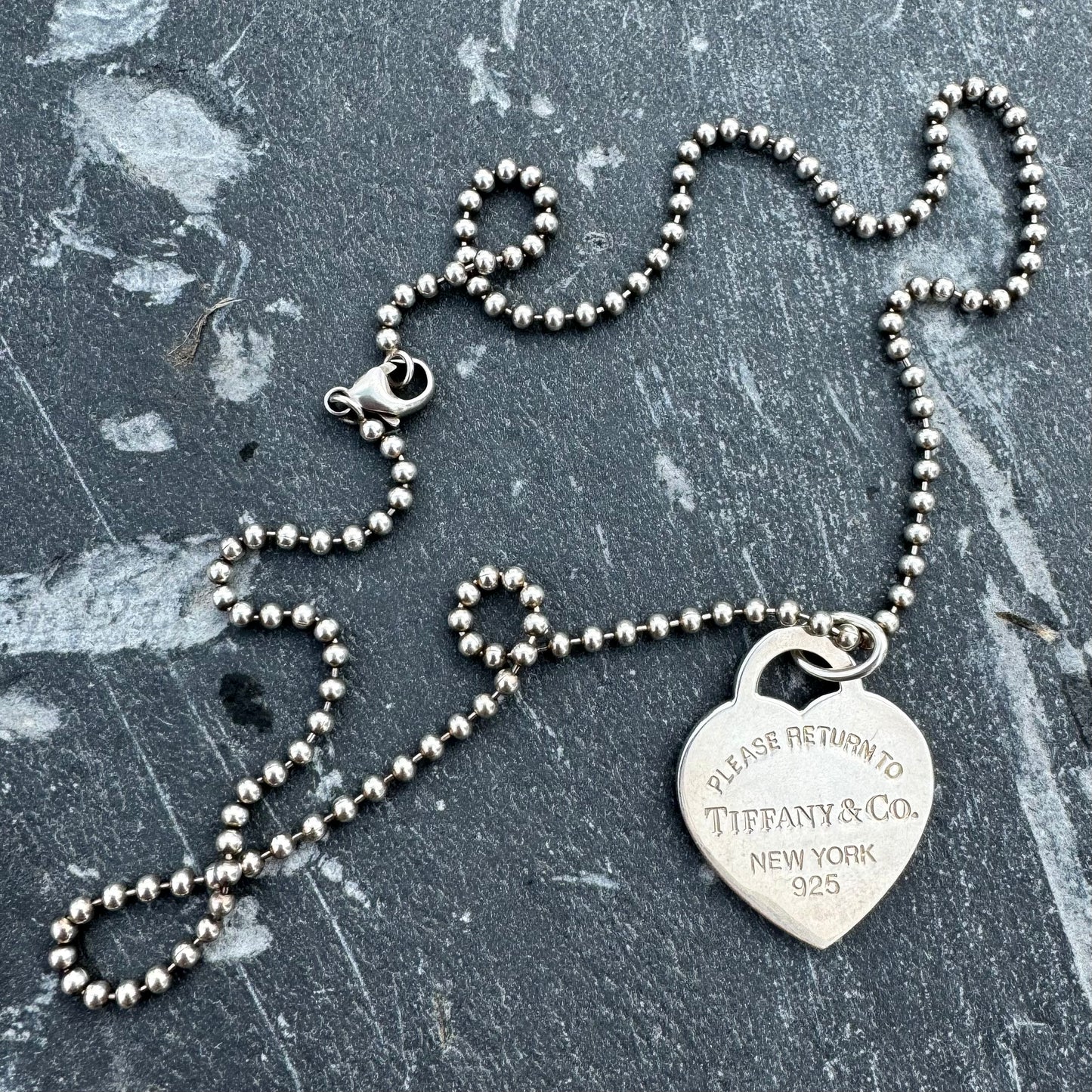 Tiffany & Co Return to Tiffany Collection Large Heart Tag Bead Necklace