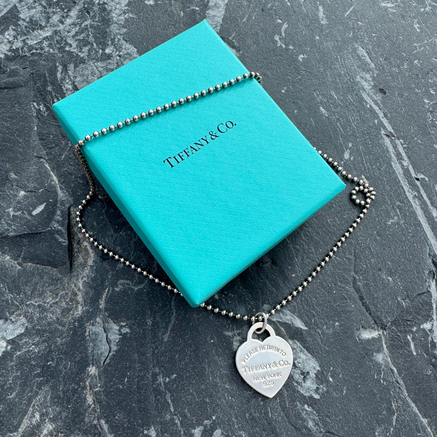 Tiffany & Co Return to Tiffany Collection Large Heart Tag Bead Necklace