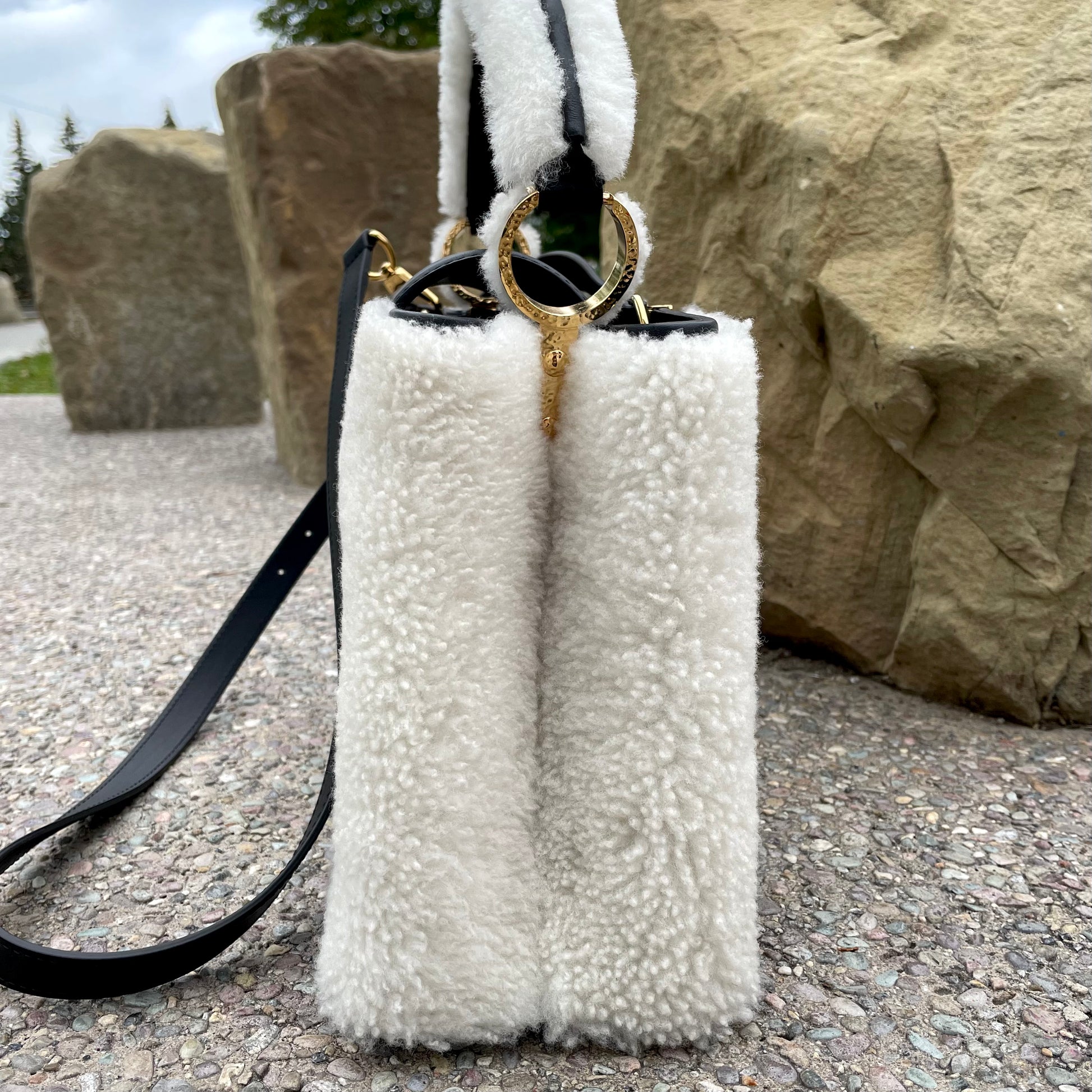 Louis Vuitton Capucines Teddy Fleece PM Ecru White in Lamb  Shearling/Leather with Gold-tone - US