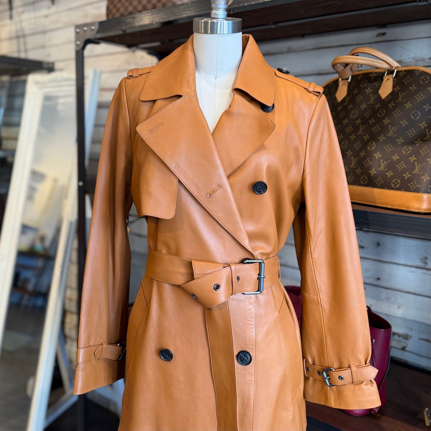 Mackage GAEL-V Maxi Leather Trench Coat