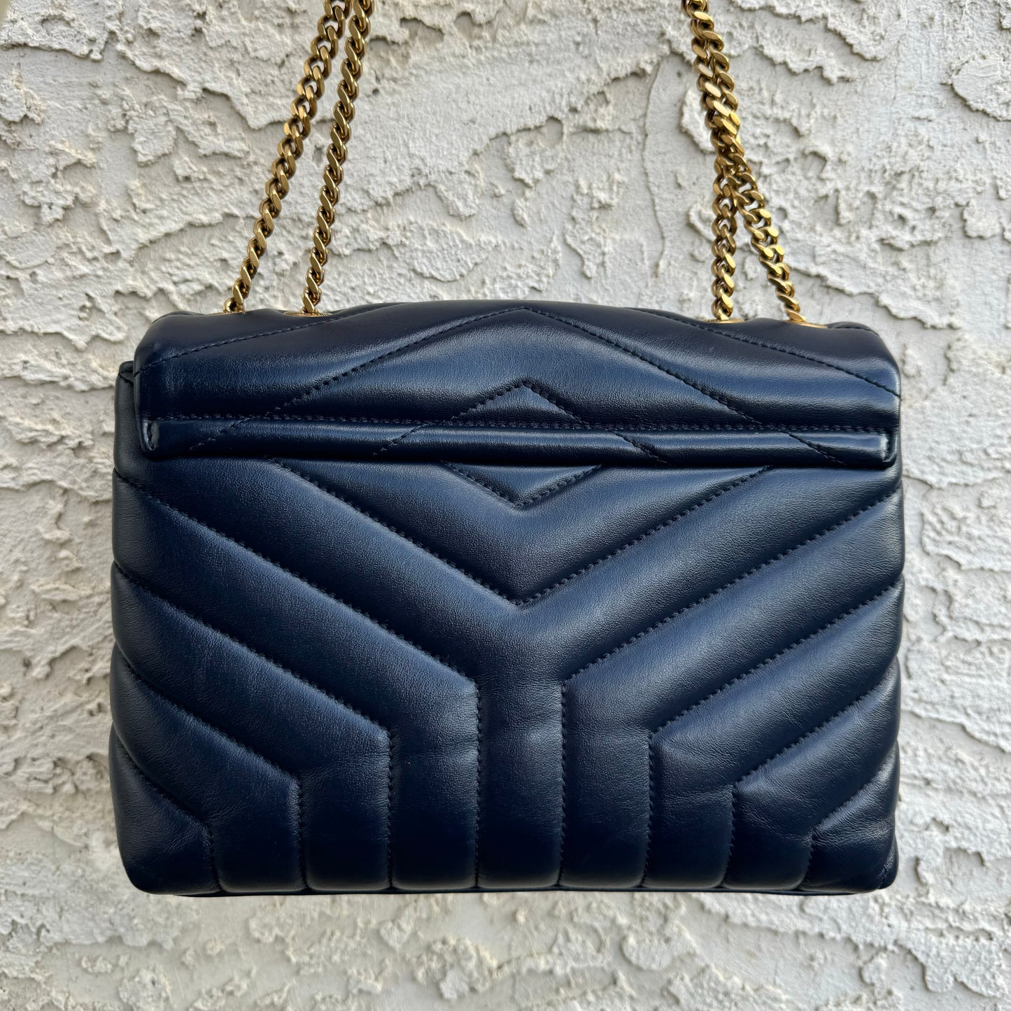 Saint Laurent Loulou Navy Small Chain Bag