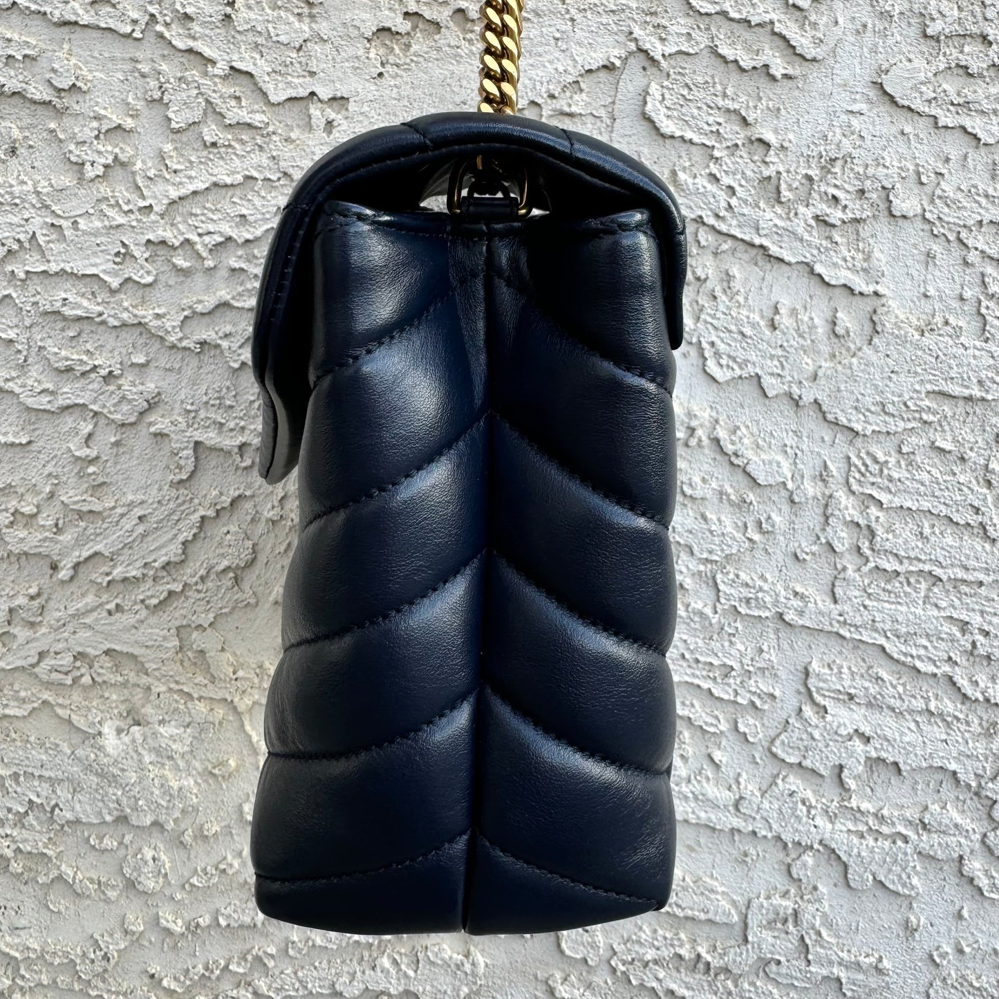 Saint Laurent Loulou Navy Small Chain Bag