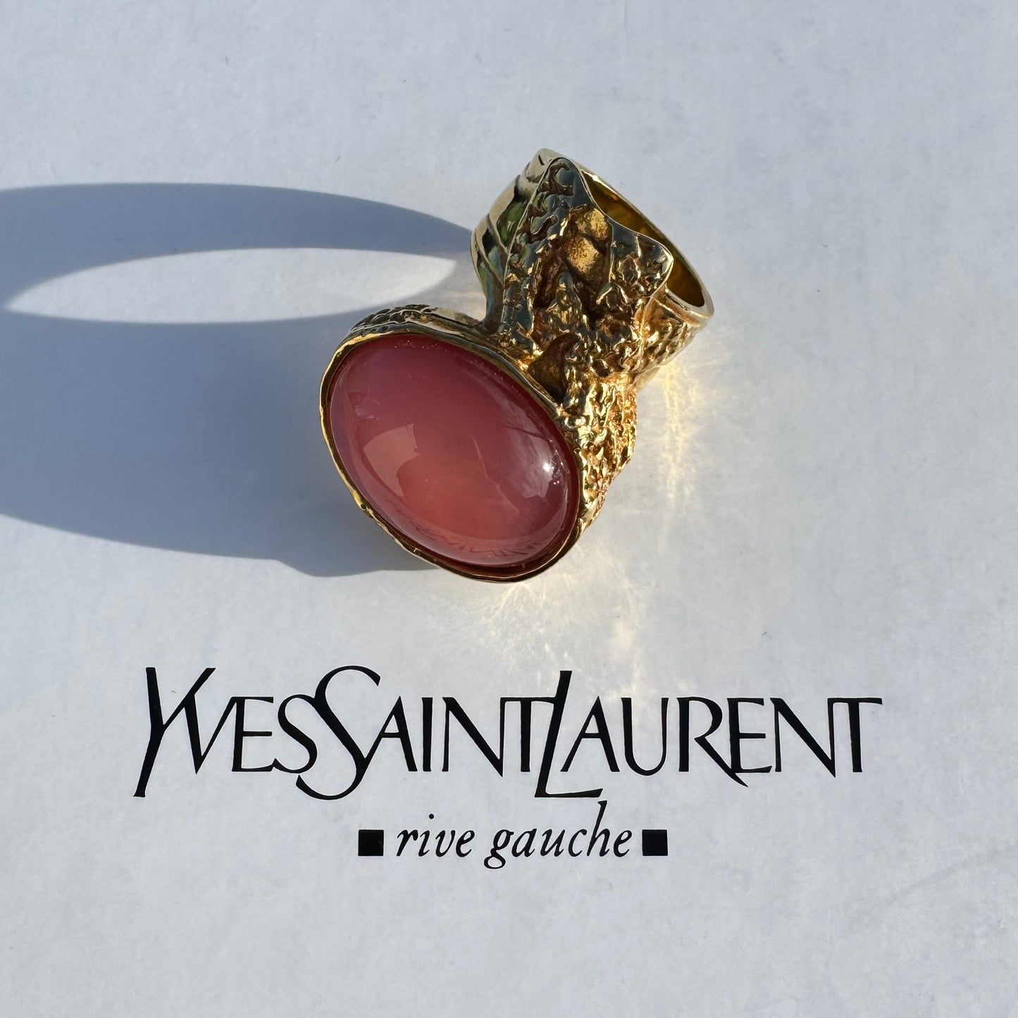 Yves Saint Laurent Arty Pink Enamel Ring