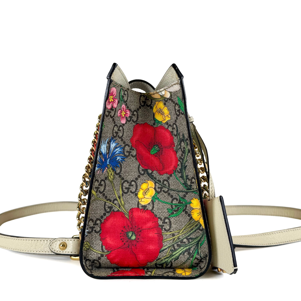 Gucci Padlock GG Supreme Flora Small Shoulder Bag