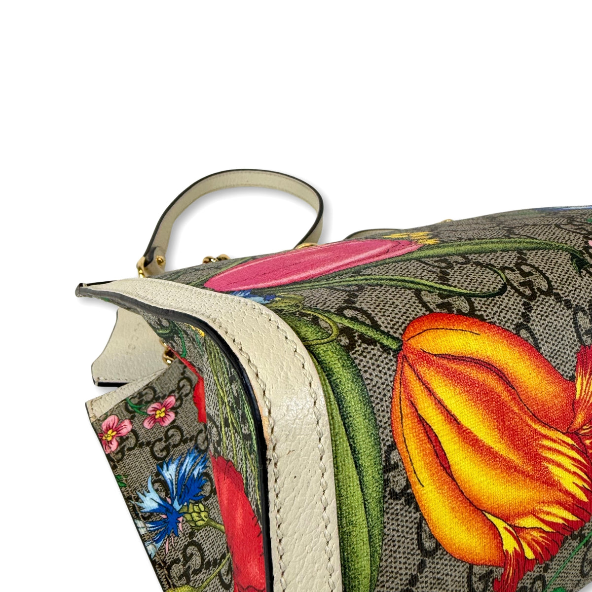 Gucci Padlock GG Supreme Flora Small Shoulder Bag